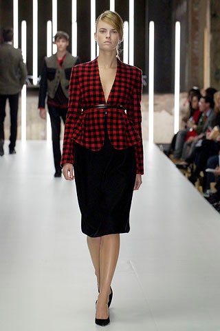 red and black checked blazer