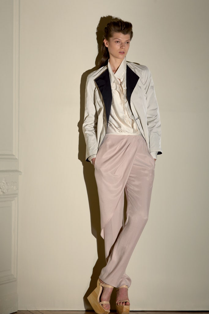 ivory silk long-sleeve collared relaxed shirt