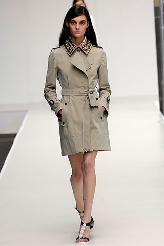 beige tailored trench coat
