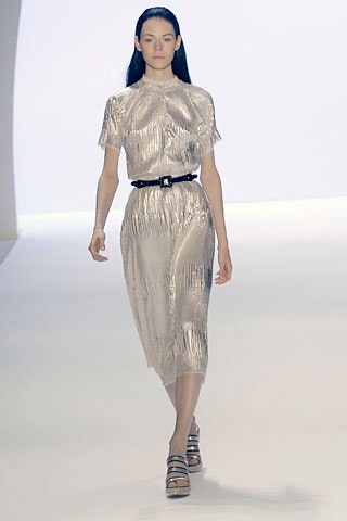 beige silk pleated midi dress