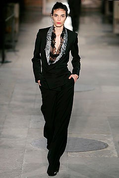 black tailored silk suit