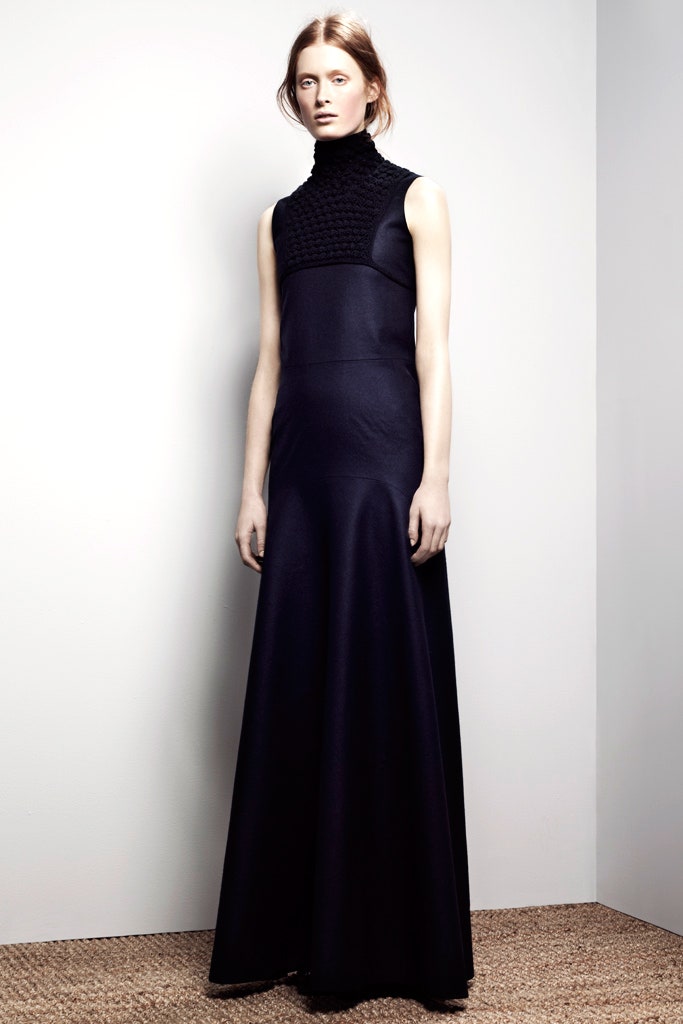 black silk sleeveless gown
