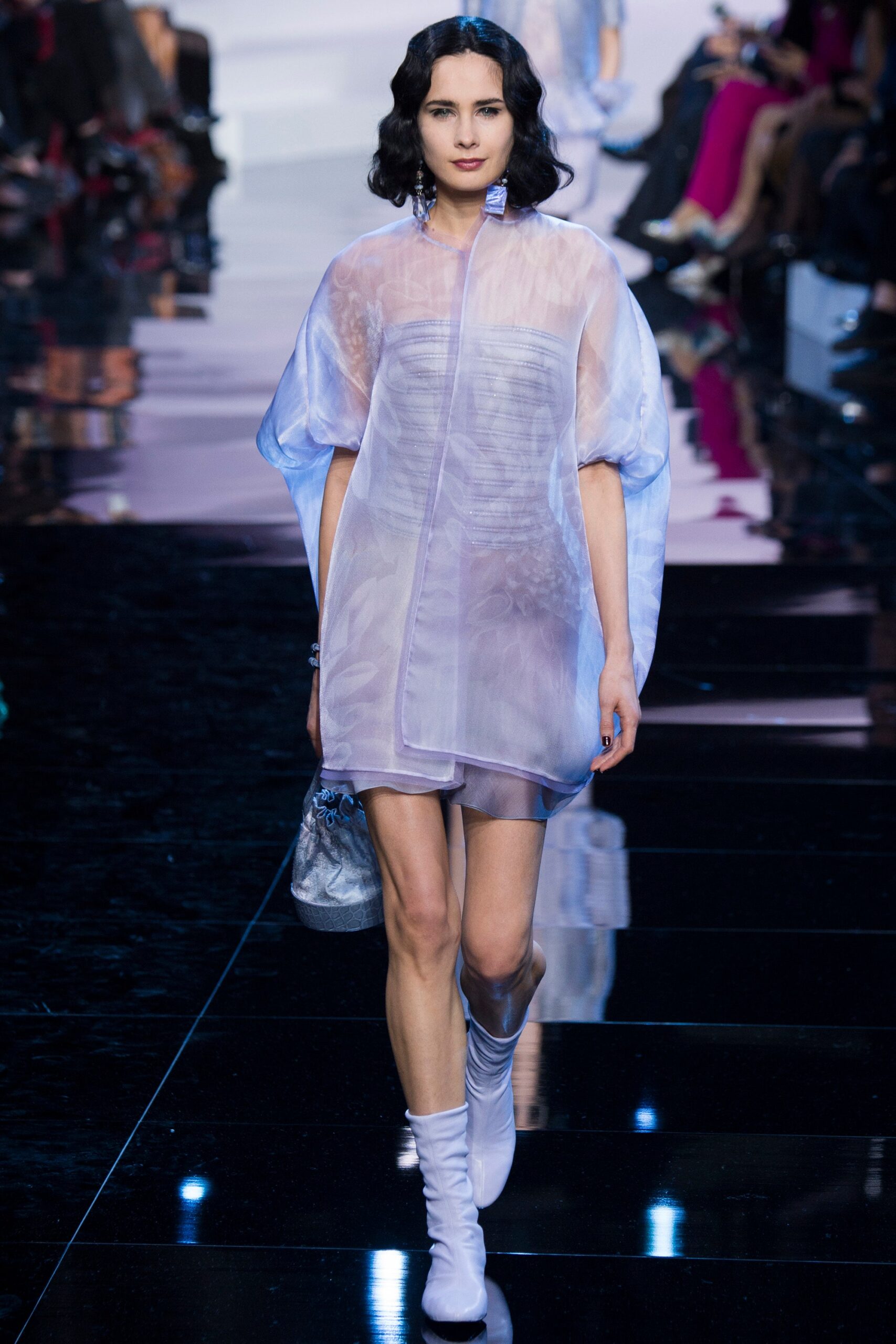 purple silk mini dress and coat