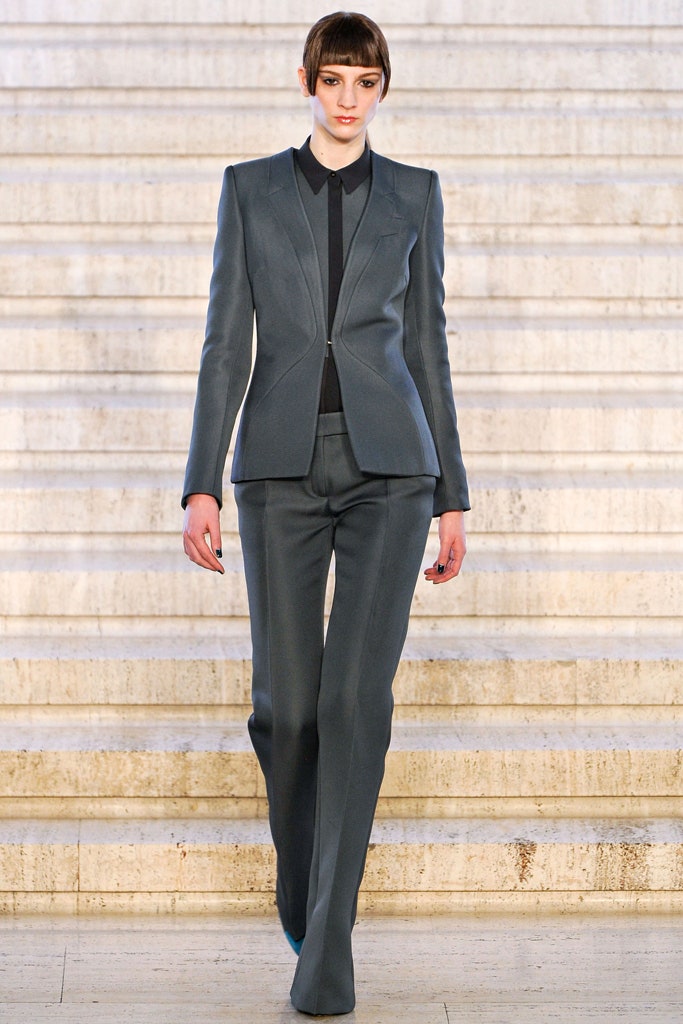 tailored gray wool suit