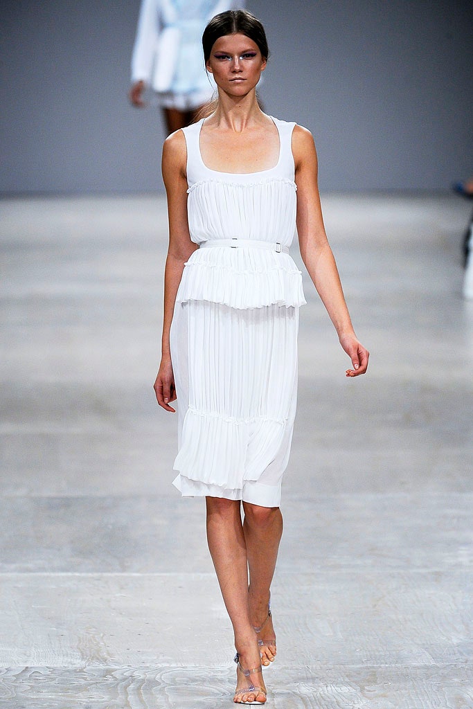 white silk sleeveless dress