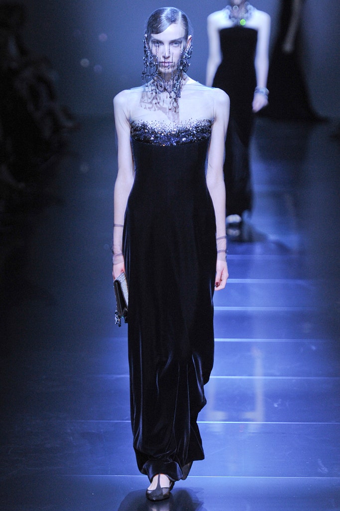 black velvet strapless gown