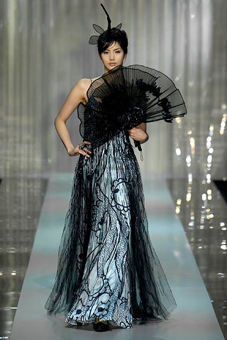 black and white layered gown