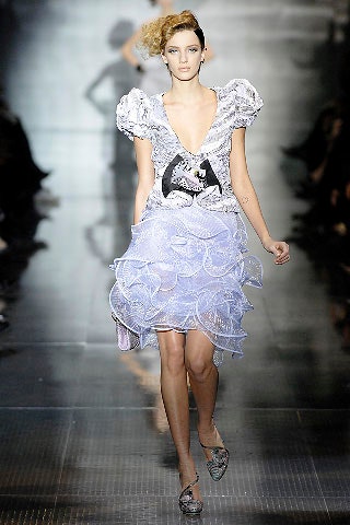 white and blue ruffled mini dress
