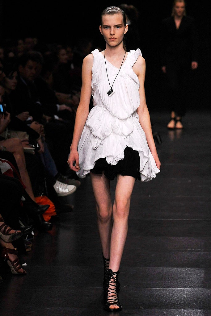 white ruffled mini dress