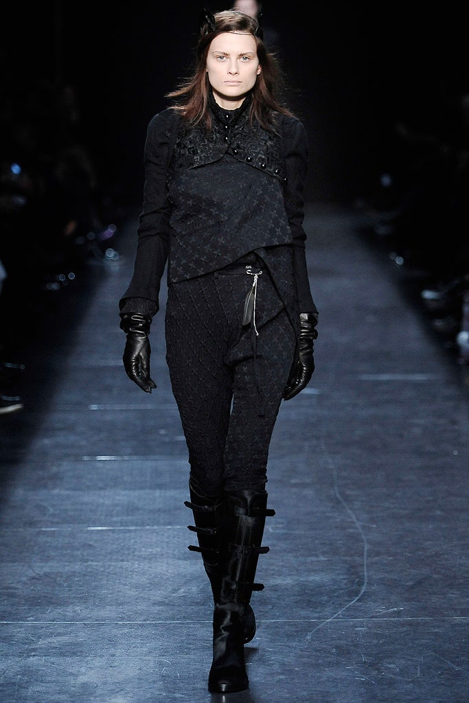 black fitted top and pants