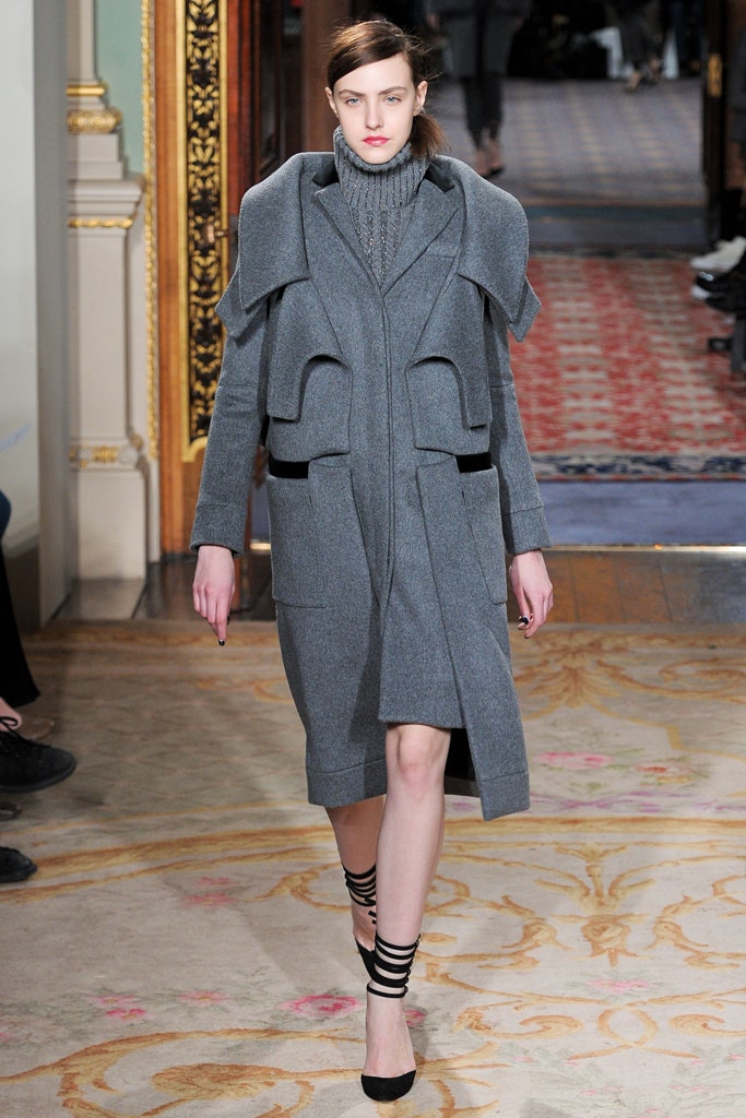 gray wool relaxed coat