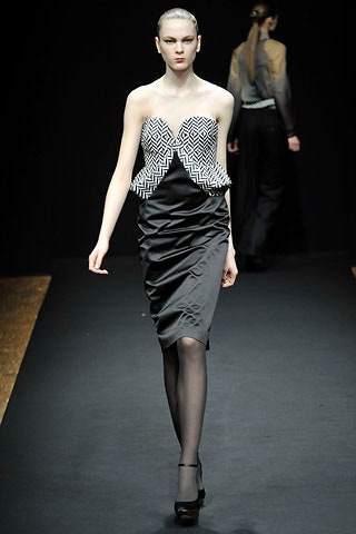 black and white strapless dress