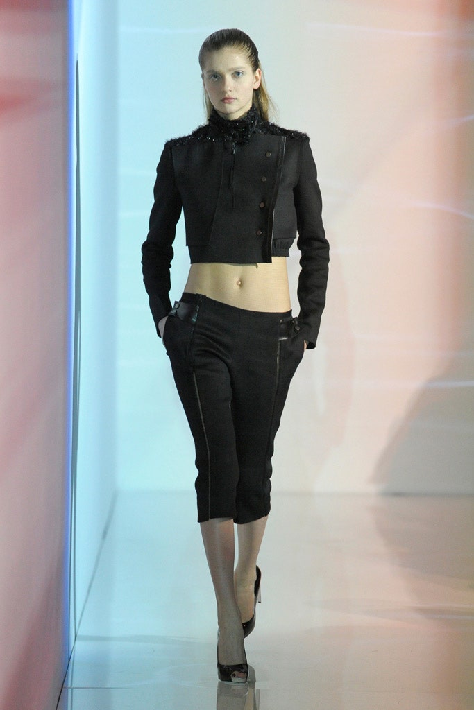 black fitted jacket and pants