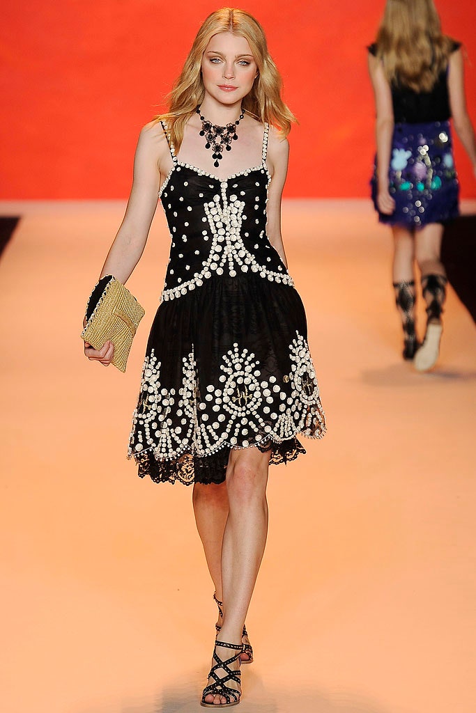 black and white embroidered dress