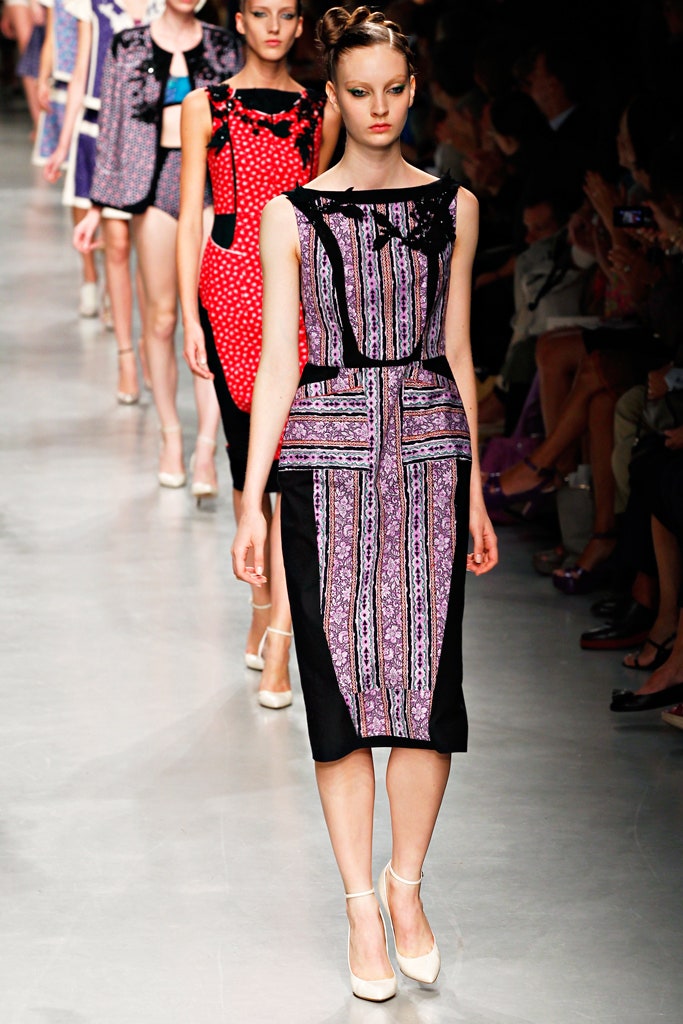 purple black printed midi dress