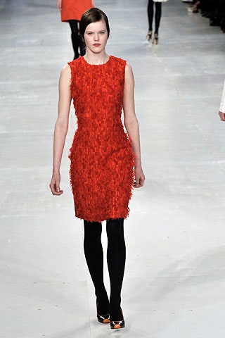 fitted red ruffled dress