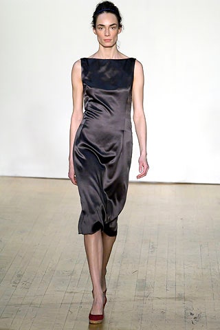 gray silk sleeveless dress