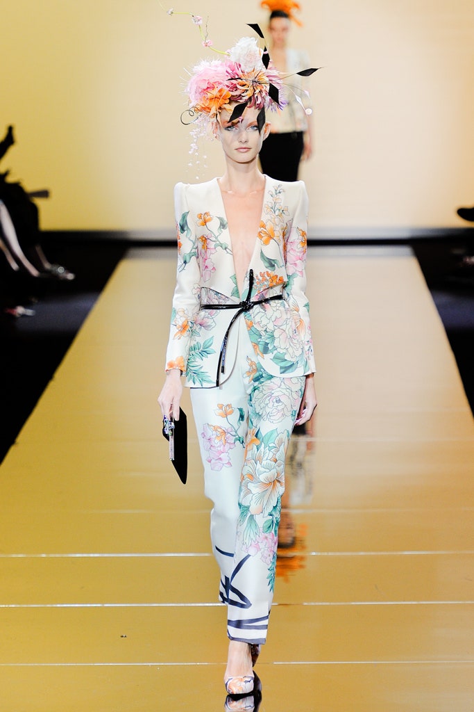 fitted white multi-colored embroidered suit