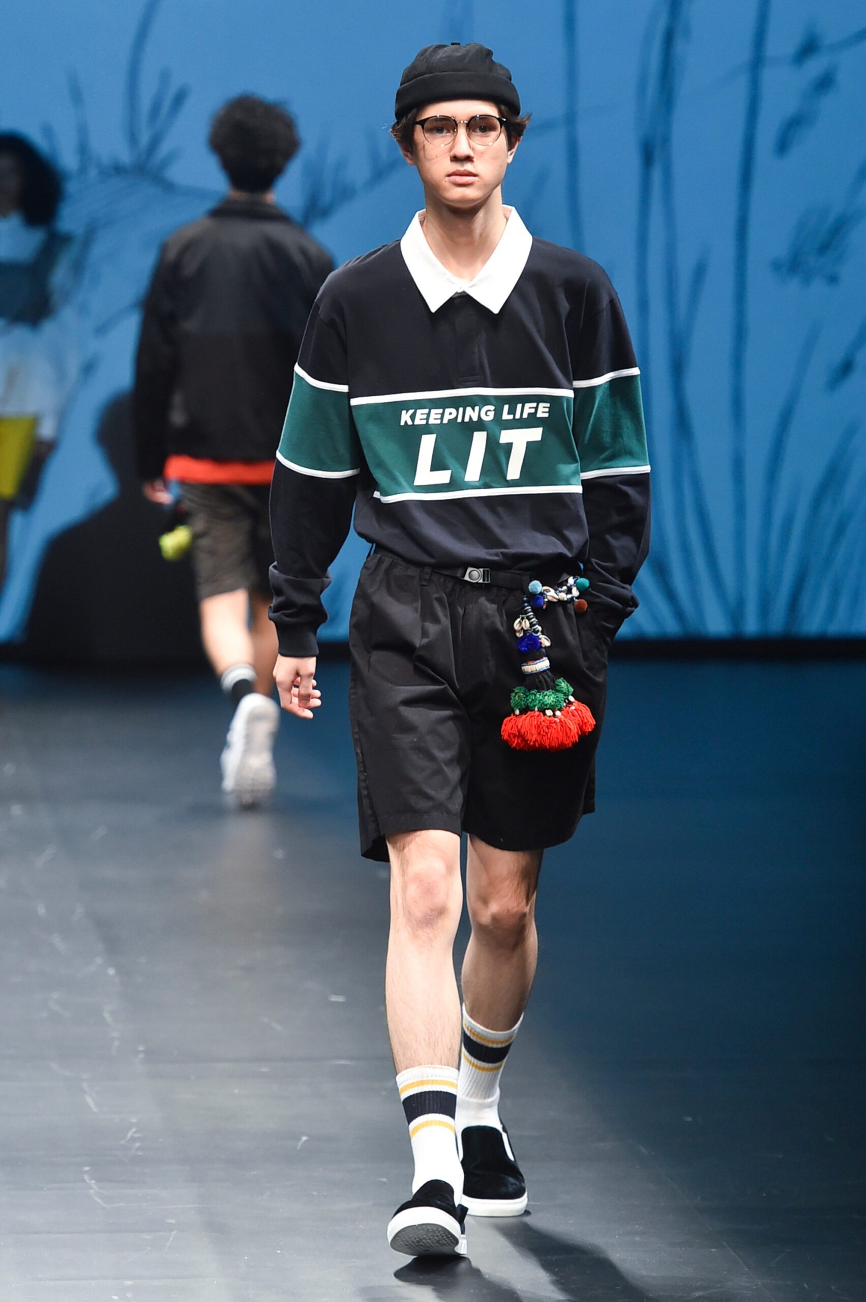 relaxed black shirt and shorts