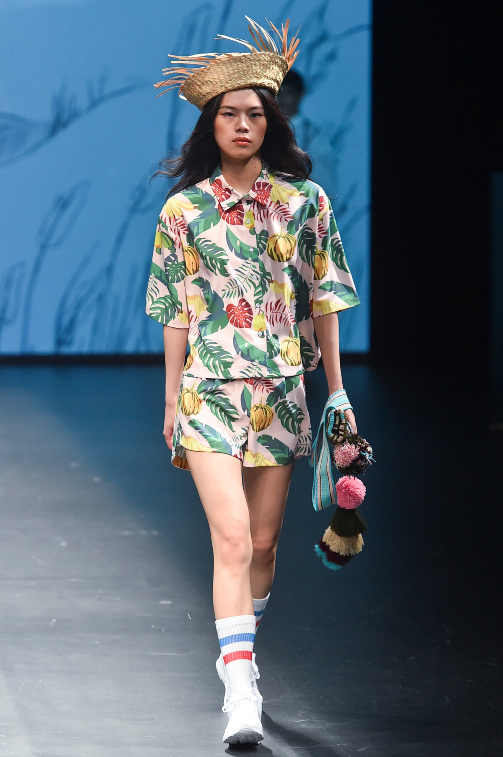 pink cotton short-sleeve collared relaxed printed shirt