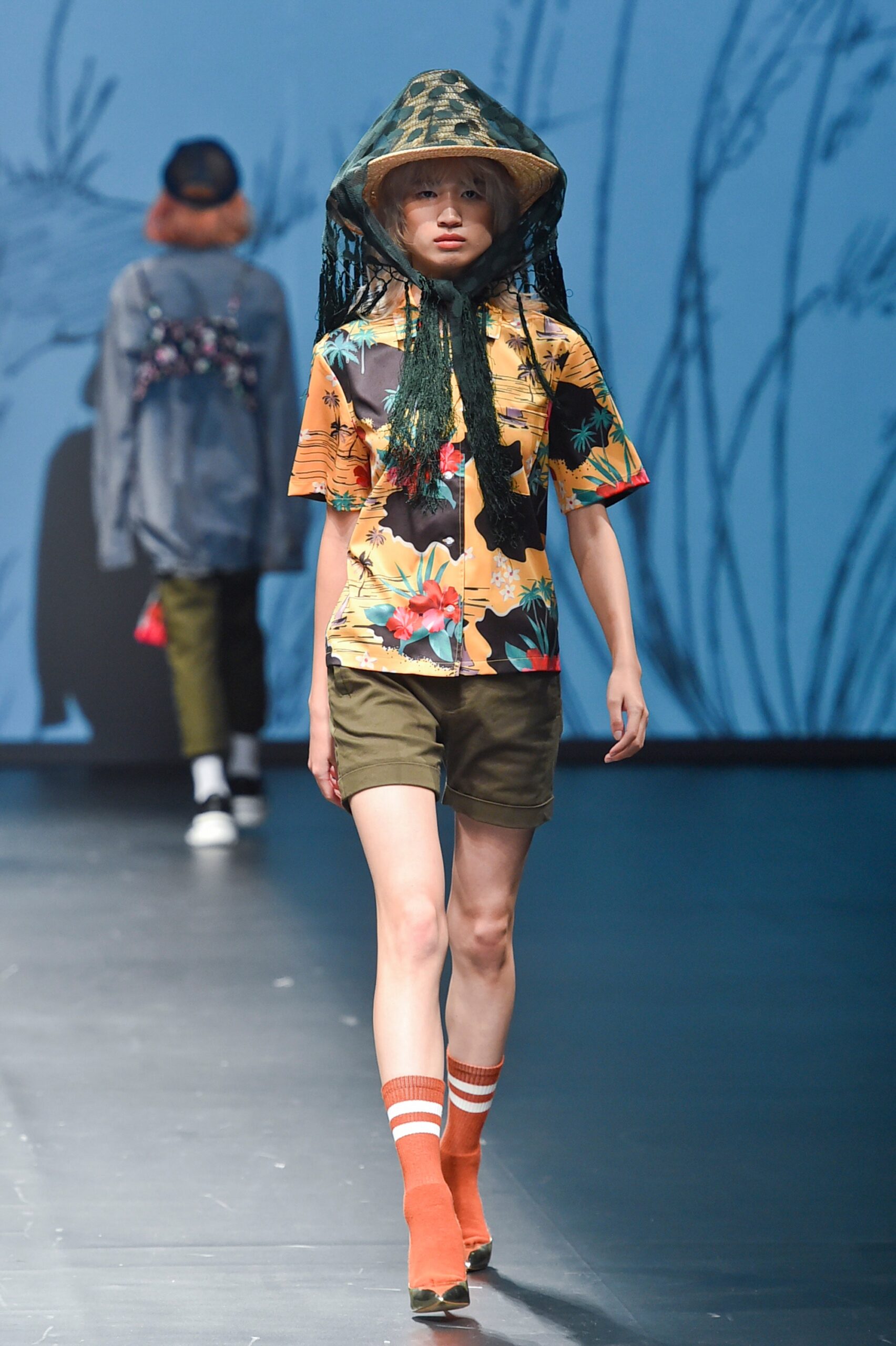 floral shirt with shorts
