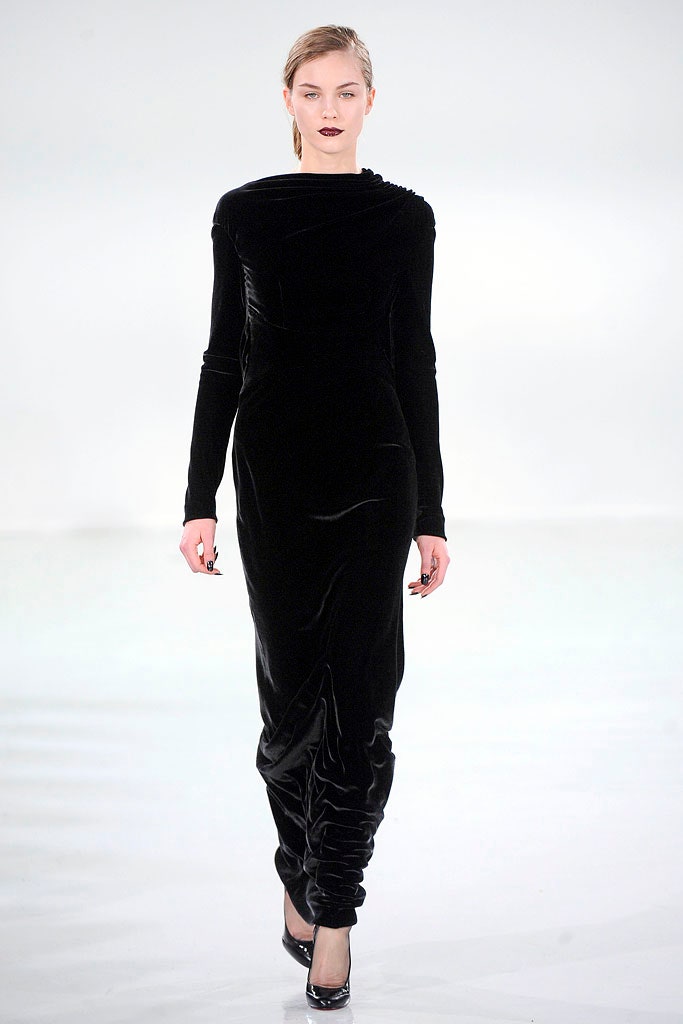 black velvet fitted gown