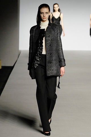 black wool long-sleeve collared tailored buttoned coat