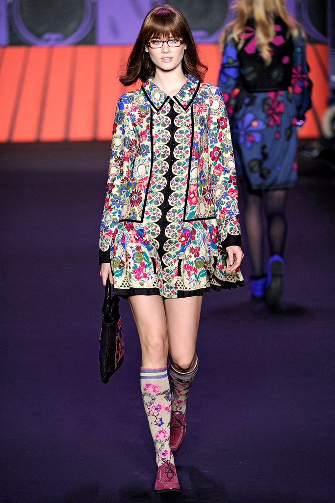 multi-colored embroidered mini dress