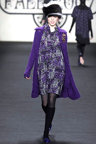 purple printed mini dress with oversized coat