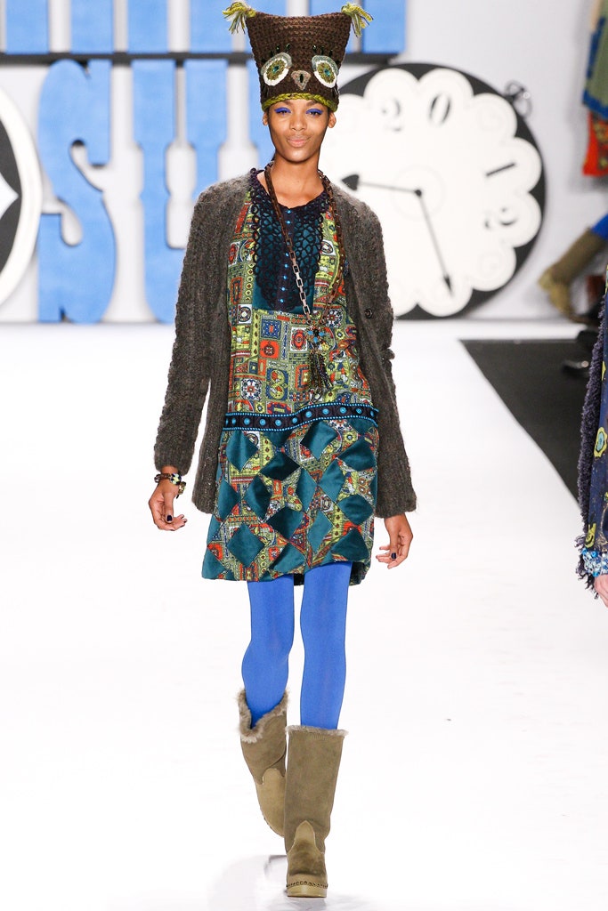 colorful printed dress with cardigan