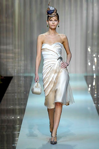 ivory silk strapless dress