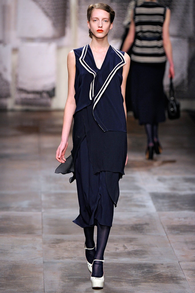 blue silk sleeveless dress