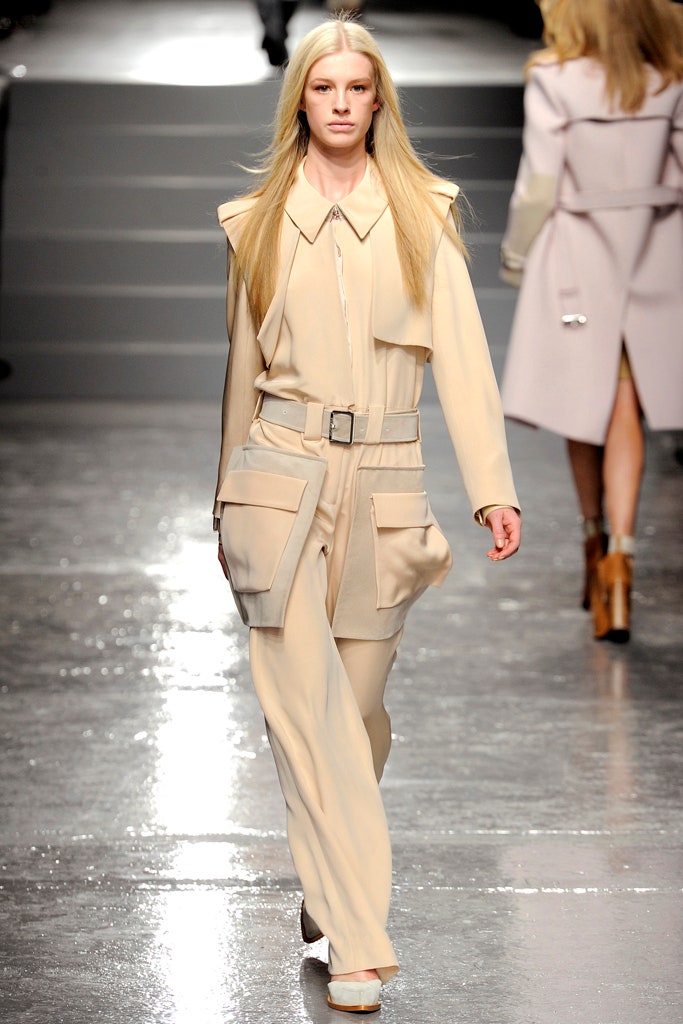 beige fitted jumpsuit