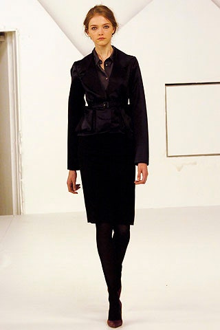 black fitted blazer and pencil skirt