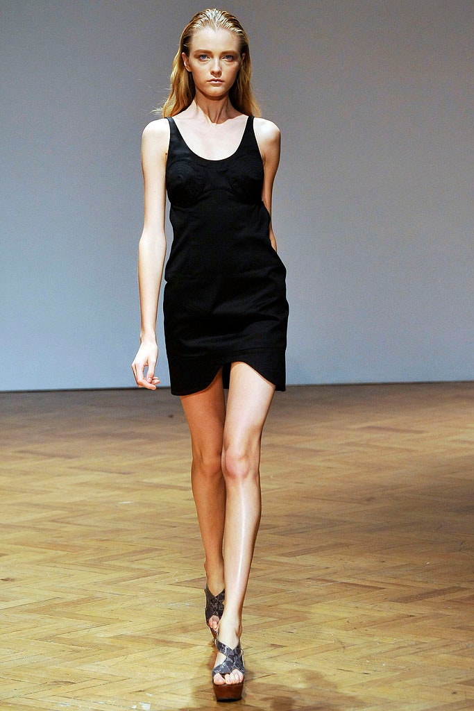 black fitted mini dress and shoes