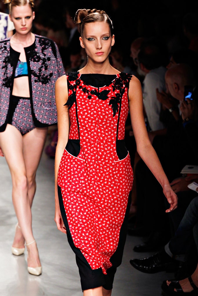 red and black fitted dress