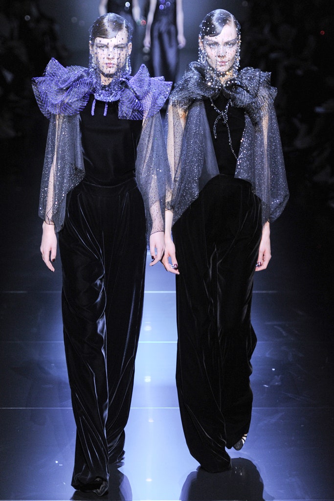 black velvet fitted top with purple cape