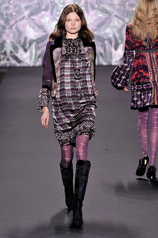 purple printed mini dress with boots