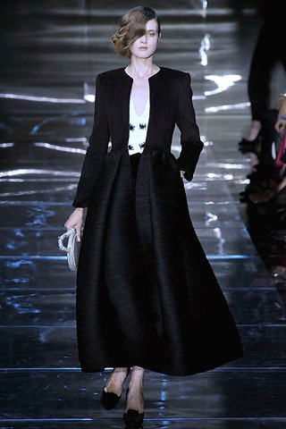 black silk long-sleeve gown