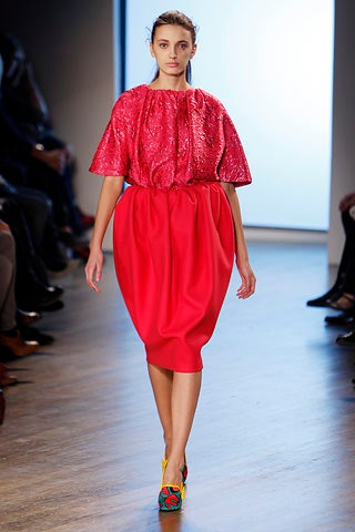 red silk pleated midi dress