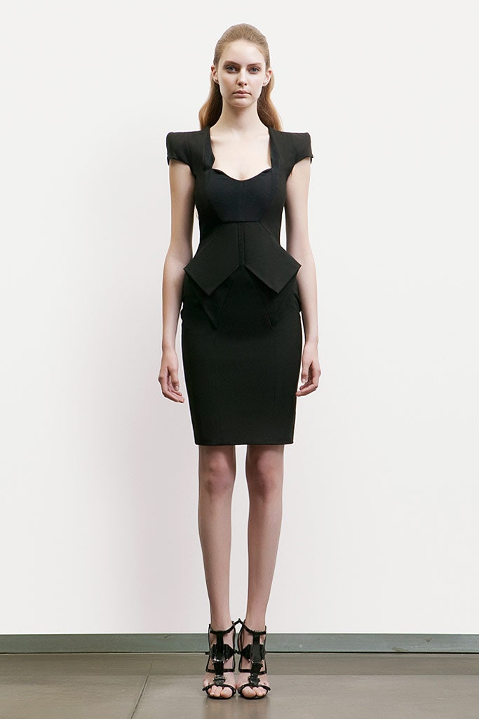 black fitted mini dress