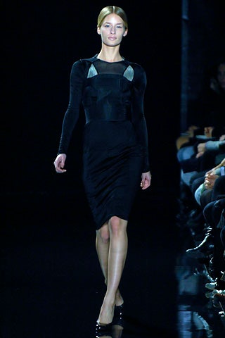 fitted black silk midi dress