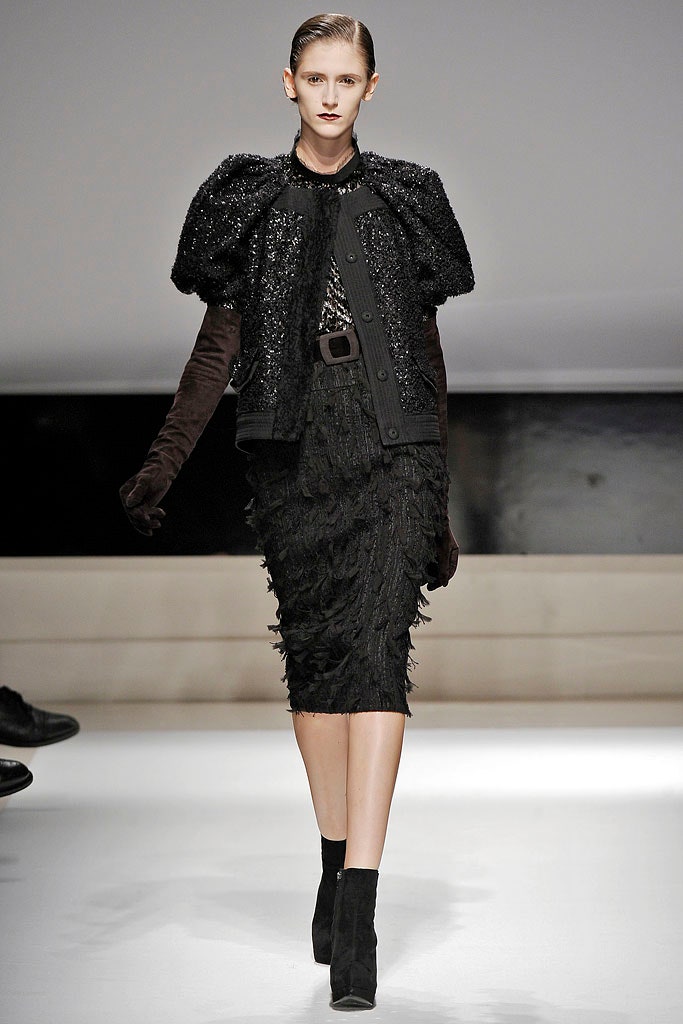 black ruffled midi dress with jacket