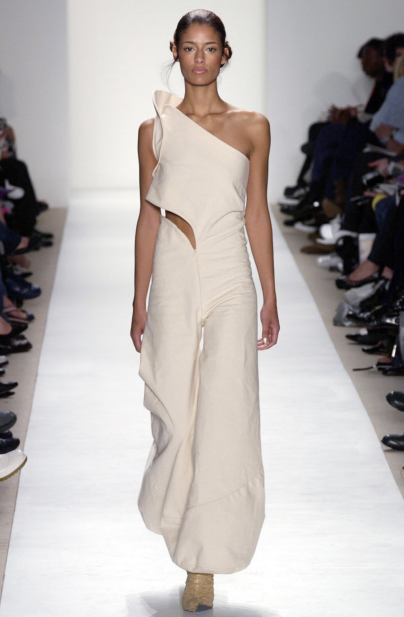 beige fitted sleeveless dress