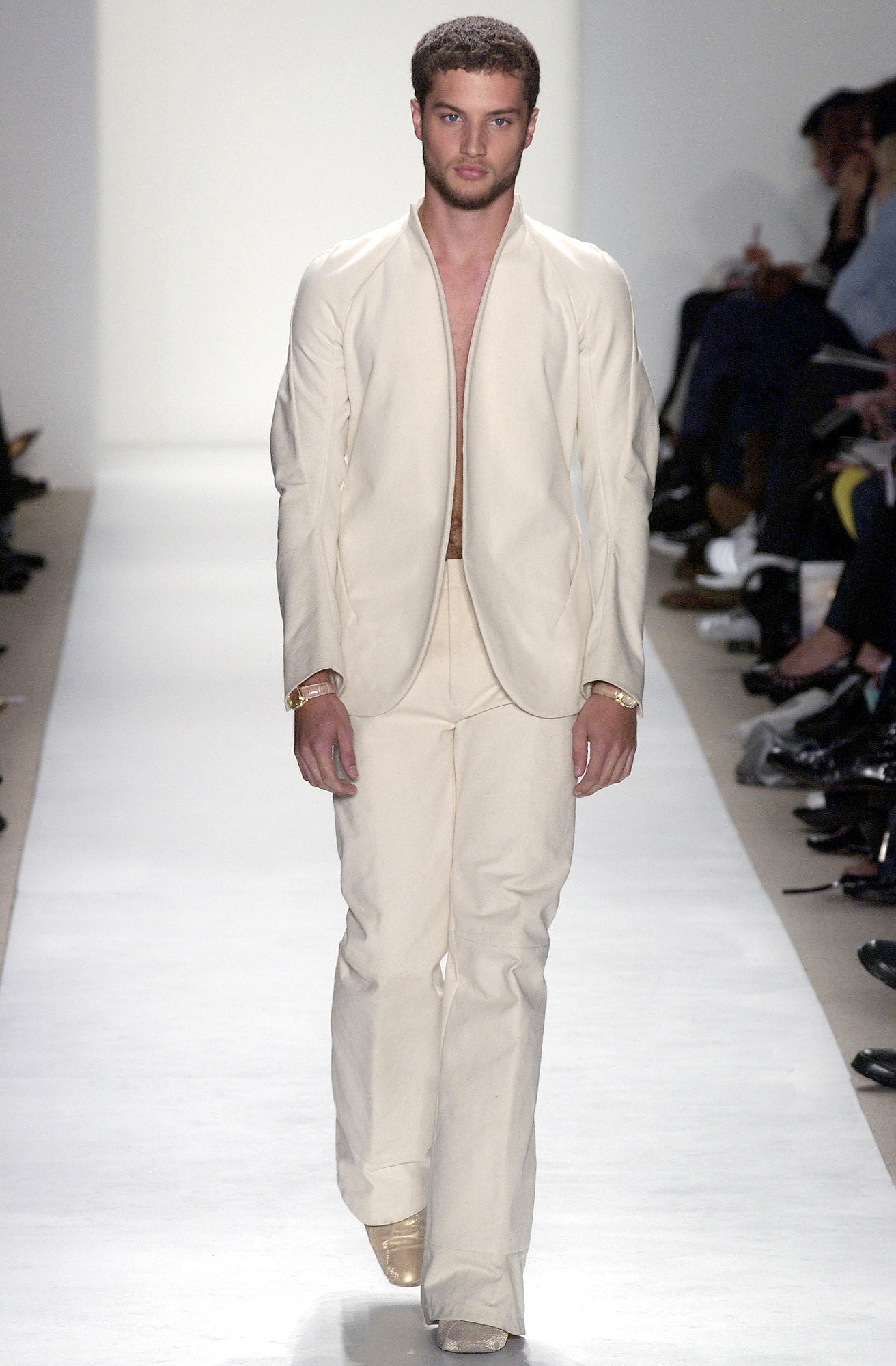 white tailored suit