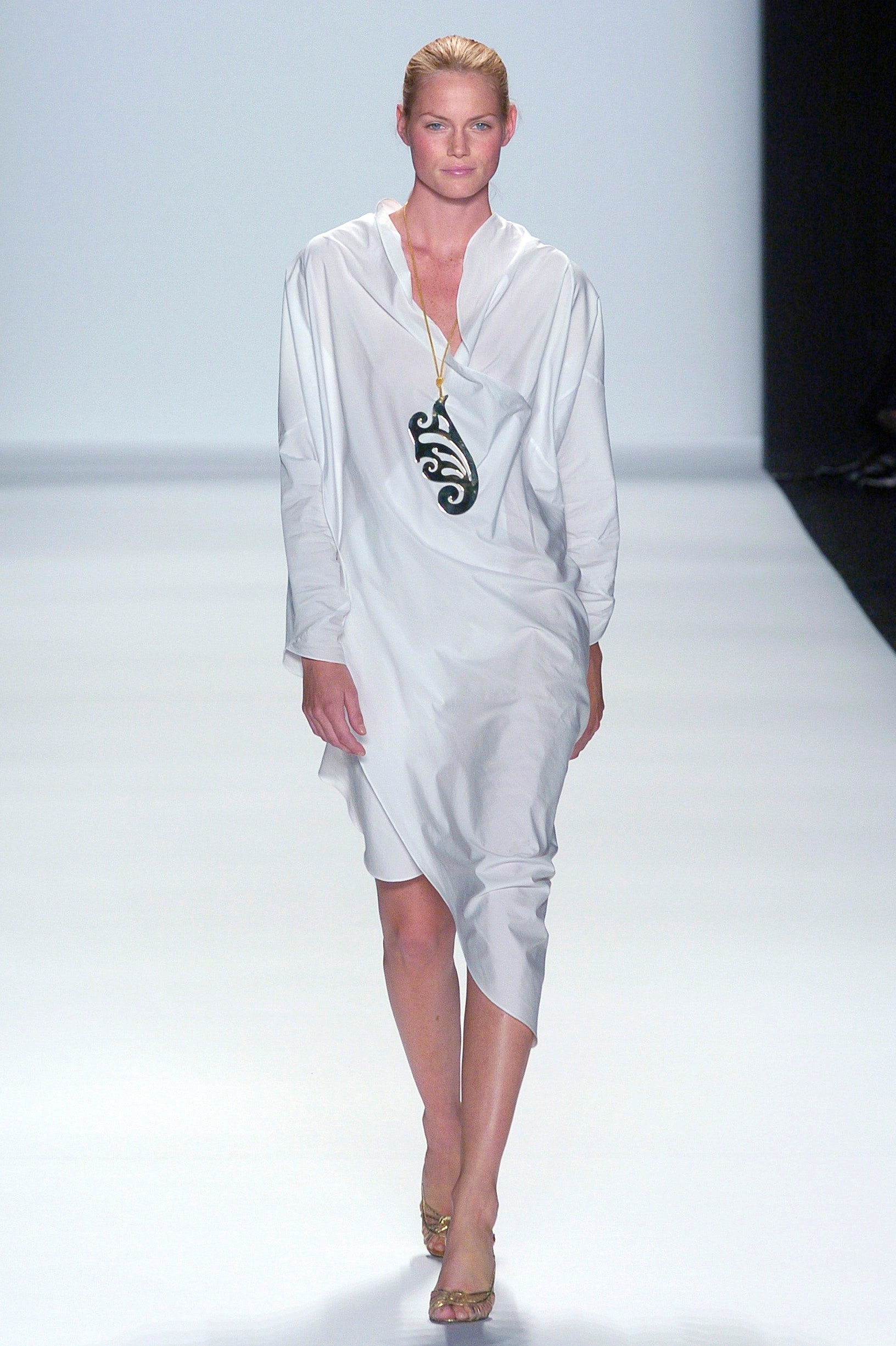 relaxed white silk dress