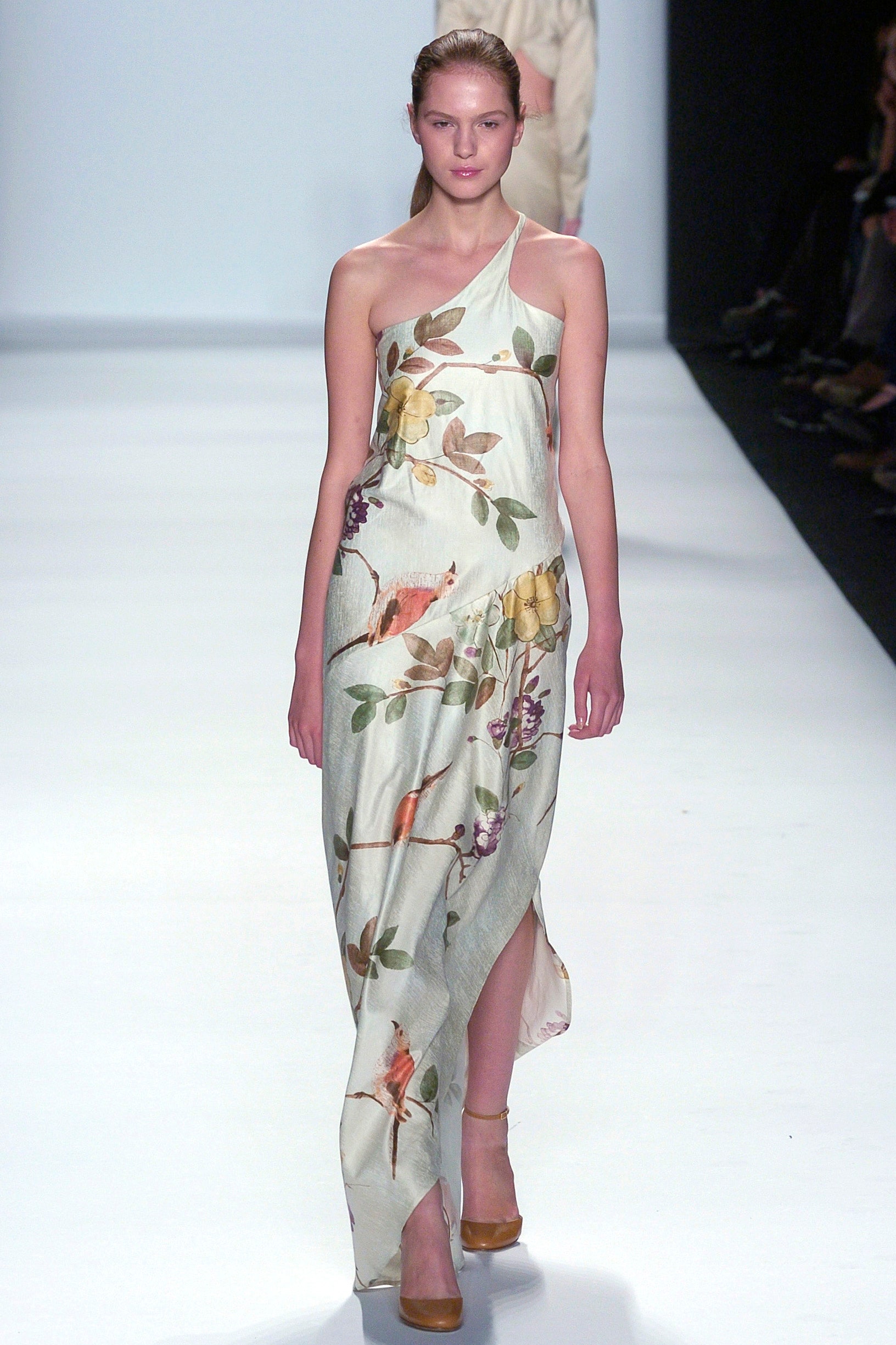 floral asymmetric silk maxi dress