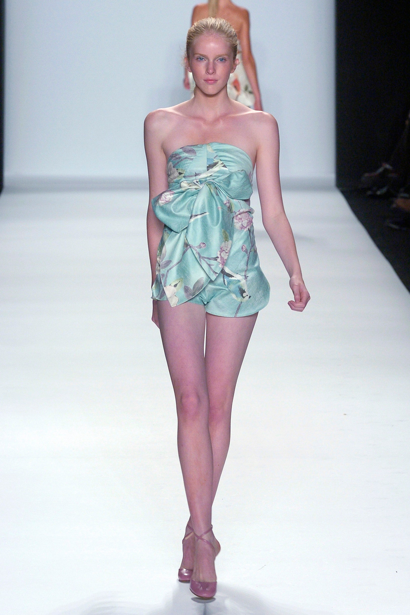 green printed silk romper