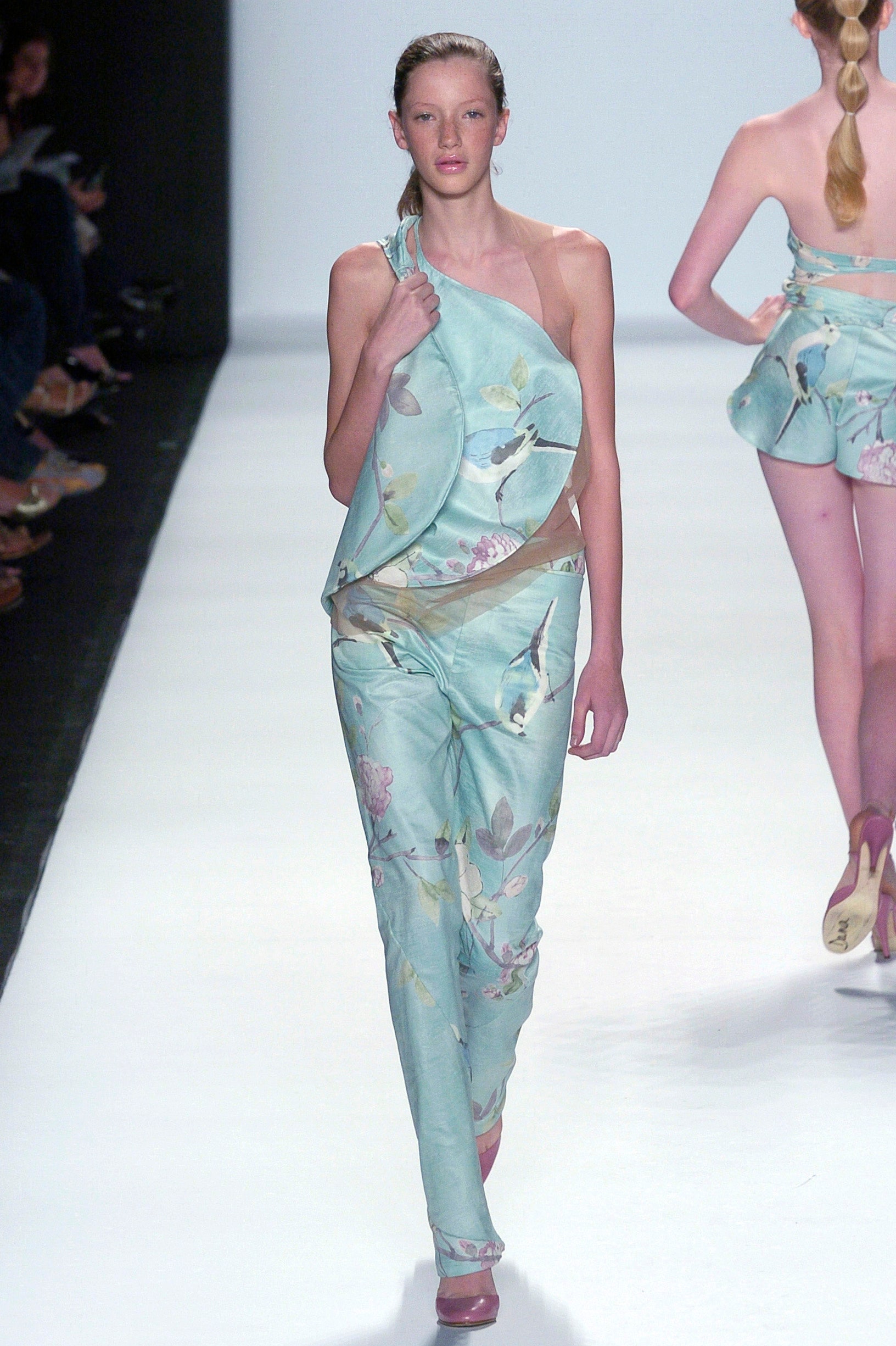 floral silk fitted top and pants