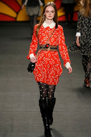 red floral short dress with boots